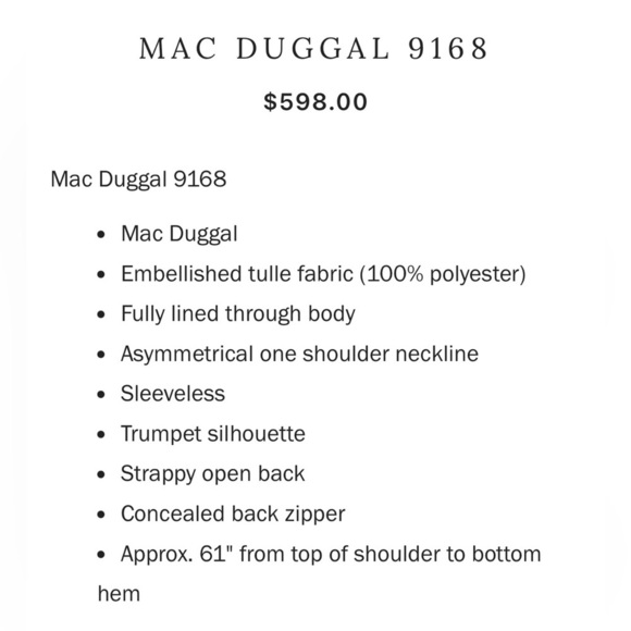 Maxi Mac Duggal 9168 Embellished One Shoulder Strappy Trumpet Gown size 4 - Picture 6 of 13